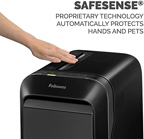 Шредер за хартия Fellowes LX22M 20 листа P-4 с микрорезкой, тежкотоварни и за офис, защитен от задръствания (черно) и 36053 Powersred Хеликоптер торби за боклук 90S, 99Ci, 99Ms, AutoMax 200C и AutoMa