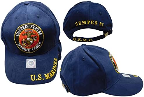 Морски пехотинци от Корпуса на морската пехота на САЩ Semper Fi U. S. M. C Тъмно Син Памучен бейзболна шапка С Регулируема Бродерия, Официално Лицензирана CP00301