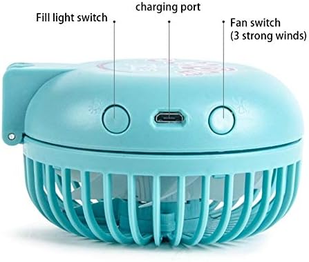 YCZDG Мини Преносим USB Акумулаторна батерия led вентилатор за огледала за грим с пълнеж подсветка Преносим Ръчен Мини-Вентилатор (Цвят: синьо)