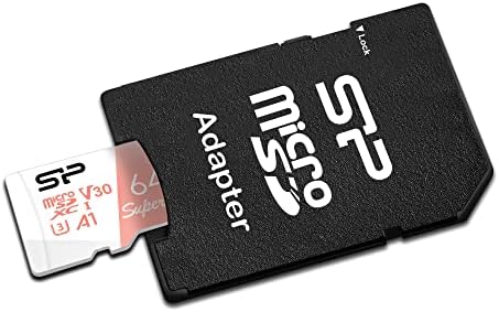 Silicon Power 64GB 2-Pack Micro SDXC UHS-I (U3), V30 4K A1, Високоскоростен microSD карта за Nintendo-Switch с адаптер