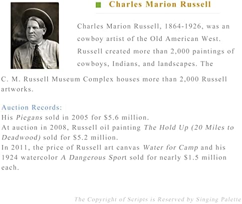 $ 80-$ 1500 Ръчно рисувани учители, Художествени академии - 23 Стенни рисунки, сочещи пътя, 1905 Чарлз Марион Ръсел, американски индианци, 2 картини с маслени бои - Известния?