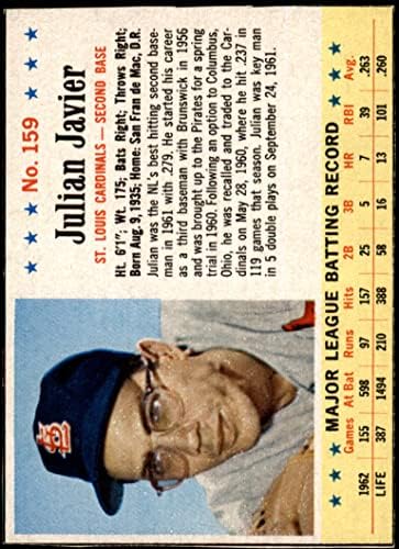 1963 Съобщение № 159 Юлиан Хавиер Сейнт Луис Кардиналс (Бейзболна картичка) БИВШ Кардиналс