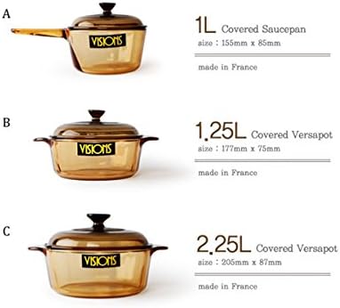 Тенджери Визии от Закалено устойчиви на топлина стъкло Cookpot За приготвяне на Тестени изделия 6 бр. Набор от 1Л, 1,25 Л, 2,25 л