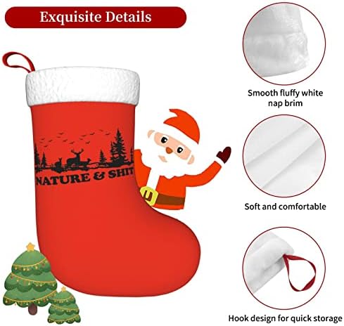 Waymay Природа и Глупости Коледа на Отглеждане 18 Инча Коледен Окачен Чорап Класически Празнични Украси Чорапи