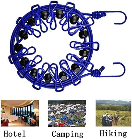 N/A 2 бр. Преносима Пътна Бельевая Въже с 12 Клипове и Позиционирующей Катарама, Прибиращ Линия за Измиване на Дома на Открито