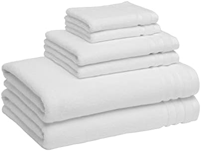 Комплект Памучни хавлиени кърпи Basics, Изработен от 30% Рециклирана памук - 6 теми, бял
