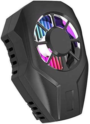 XJJZS Скоба за мобилен телефон Радиатор Игра на Вентилатора за охлаждане на Радиатора Преносим Охладител за мобилен телефон, захранван от USB (Цвят: черен)