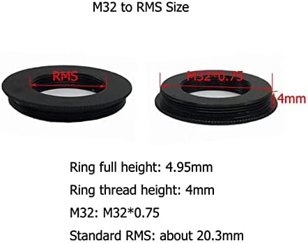 Аксесоари за микроскоп M25 M26 M27 M32 с дърворезба RMS Преходни Пръстен за обектива на микроскоп, за да Консумативи за лаборатории-Микроскоп (Цвят: от M32 до RMS)