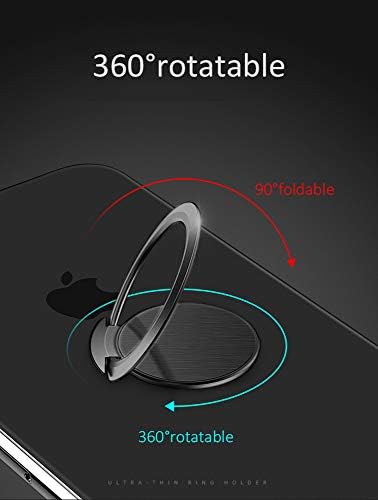 Най-Тънкият в света Титуляр за пръстени за телефон, Ультратонкая Поставка за пръстени за мобилен телефон Attom Tech, Магнитен Авто Кука, Матиран Център, който е Съвместим с iPhone X 8 7 Plus 6S 6 5s 5 SE, Galaxy S7