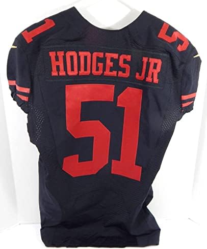 San Francisco 49ers Dimo Hodges 51 Game Пусна Черна Фланелка Color Rush 9 - Използваните тениски За игри NFL Без подпис
