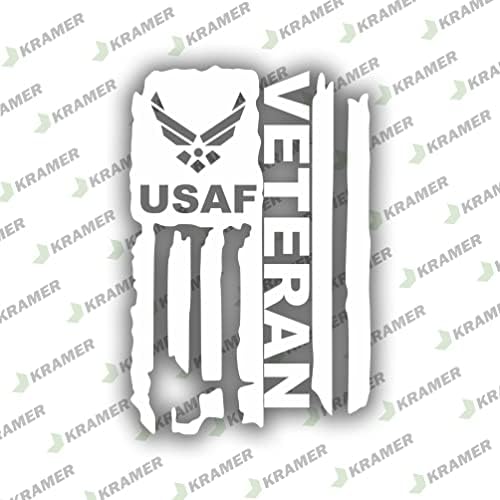 Kramer sticker's shop Проблем Флаг на военновъздушните сили на САЩ и Ветеран от военновъздушните сили на САЩ Стикер за Автомобил, Винил Стикер На Прозореца на Бронята на Камиона 3 x 4,6на Зелено